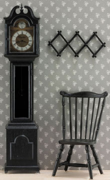 Dollhouse Miniature F-100 Grandfather Clock Kit, Black